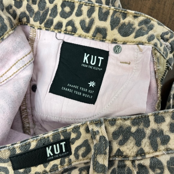 Kut From The Kloth Donna Ankle Skinny Leopard Size 0 Raw Hem Preppy Cropped NWT - Picture 7 of 13